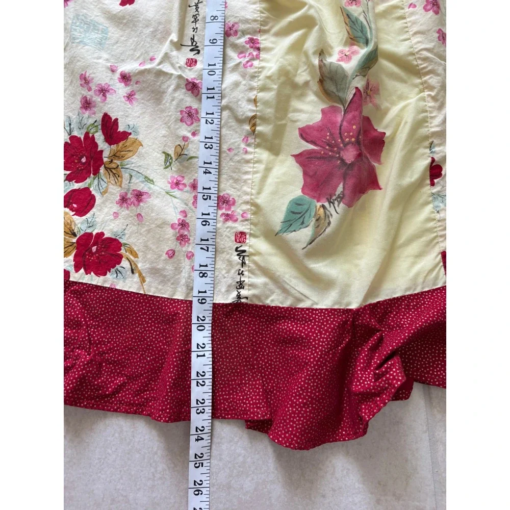 Vintage Details Skirt‎ Womens 3XL Yellow Red Mini Japanese Floral 90s Preppy